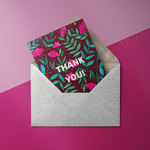 Magical garden - magenta Thank you Card