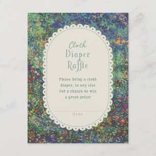 Magical Garden Painted Baby Shower Diaper Raffle Enclosure Card