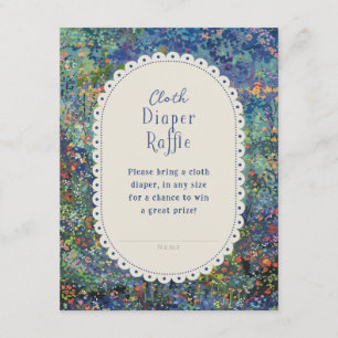 Magical Garden Painted Baby Shower Diaper Raffle Enclosure Card