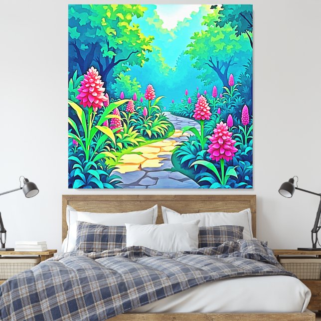 Magical Garden Path Design Canvas Print (Insitu(Bedroom))