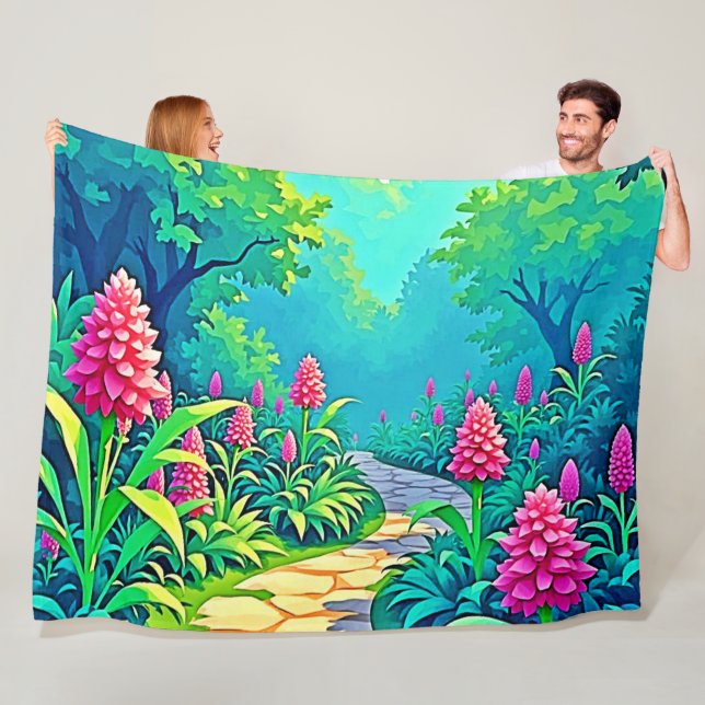 Magical Garden Path Design Fleece Blanket (In Situ)