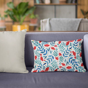 Magical garden - red and turquoise accent pillow