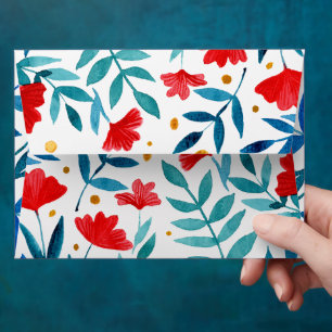 Magical garden - red and turquoise bath envelope