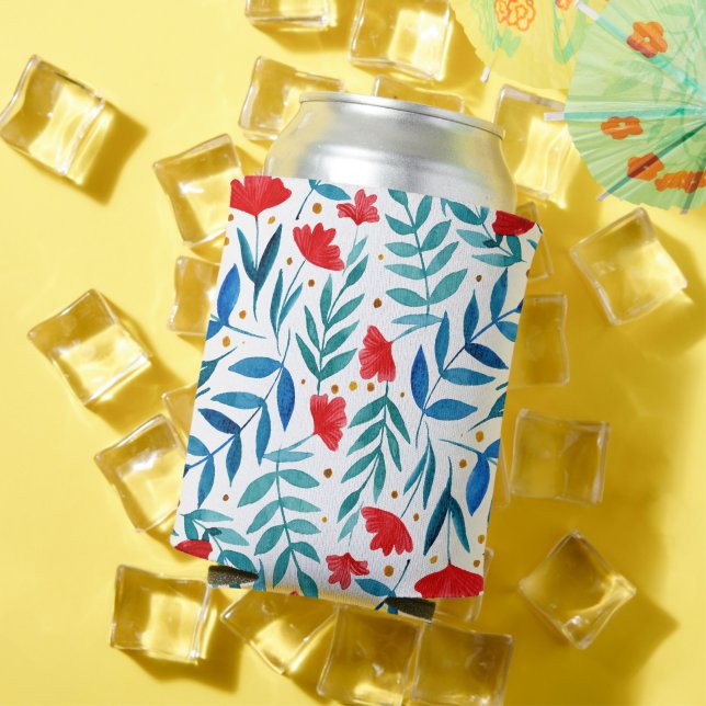 Magical garden - red and turquoise can cooler (In Situ Summer)