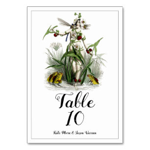 Magical Garden Wedding Burgundy Green Table Number