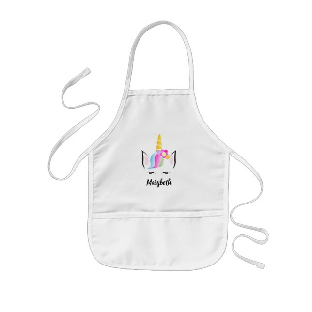 Magical Girly cute personalized unicorn Kids Apron (Front)