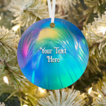 Magical Glass Orb in peacock shades optional text