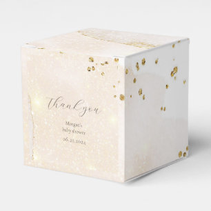 Magical Glitter Abstract Baby Shower Monogram Favor Box
