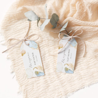Magical Glitter Abstract Baby Shower Monogram Gift Tags