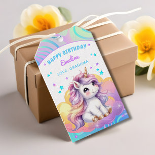 Magical Glitter Unicorn Birthday Party Gift Tags