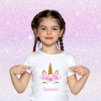 Magical Glittered Floral Unicorn Personalized