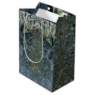 Magical Glittering Winter Wonderland Snowy Forest  Medium Gift Bag