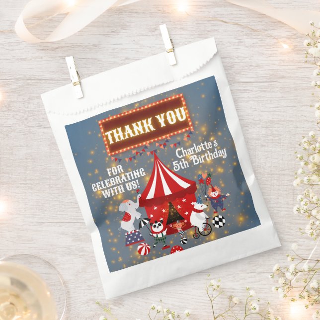 Magical Glowing Carnival Circus Party Thank You Favour Bag (Clipped)