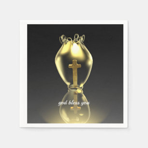 Magical glowing chalice in the church.personalized napkin