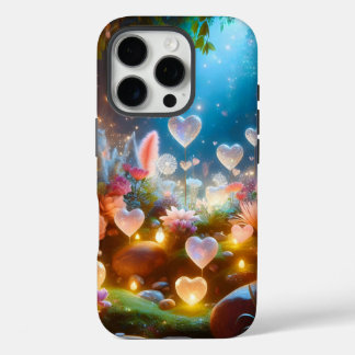 Magical Glowing Flowers Heart Garden  iPhone 16 Pro Case