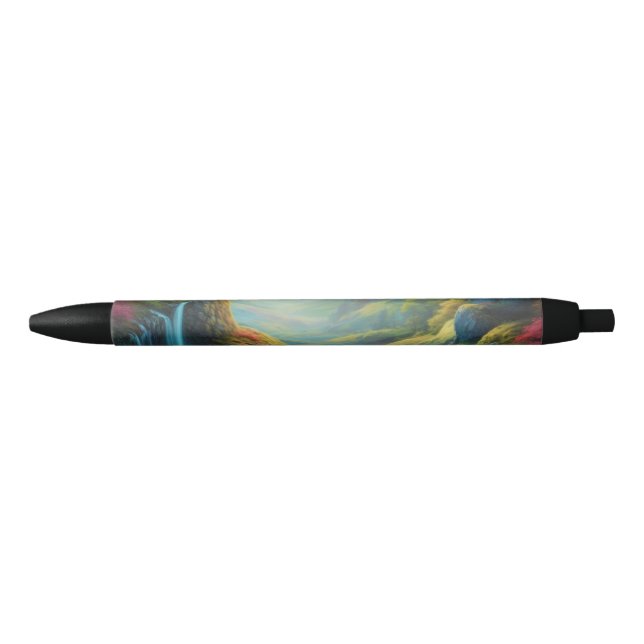 Magical Glowing Forest Nature Landscape  Black Ink Pen (Front)