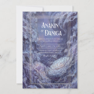 Magical Gold Purple White Surreal Fantasy Wedding Invitation