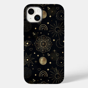 Magical Gold Sun Moon Planets Galaxy Doodling Art Case-Mate iPhone 14 Plus Case