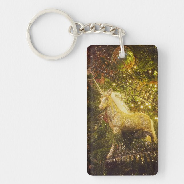 Magical Golden Unicorn Keychain (Front)