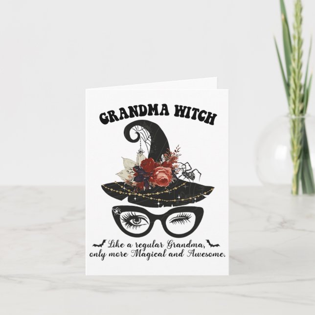 Magical Grandma Witch - Awesome Halloween Witchy G Card (Front)