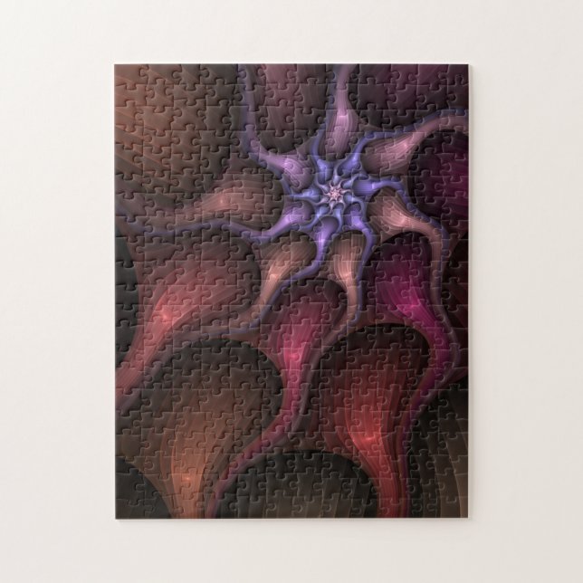 Magical Growth Modern Abstract Colorful Fractal Jigsaw Puzzle (Vertical)
