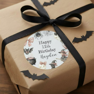 Magical Halloween Birthday  Classic Round Sticker