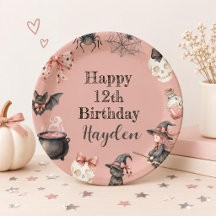 Magical Halloween Birthday Paper Plate