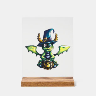 Magical Halloween Dragon Design Acrylic Sign
