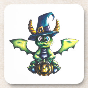 Magical Halloween Dragon Design Coaster