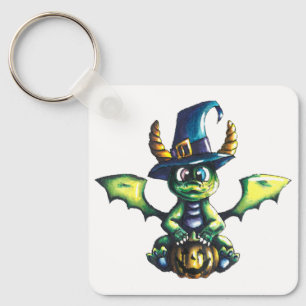 Magical Halloween Dragon Design Keychain
