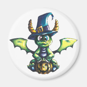 Magical Halloween Dragon Design Magnet