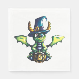 Magical Halloween Dragon Design Napkin