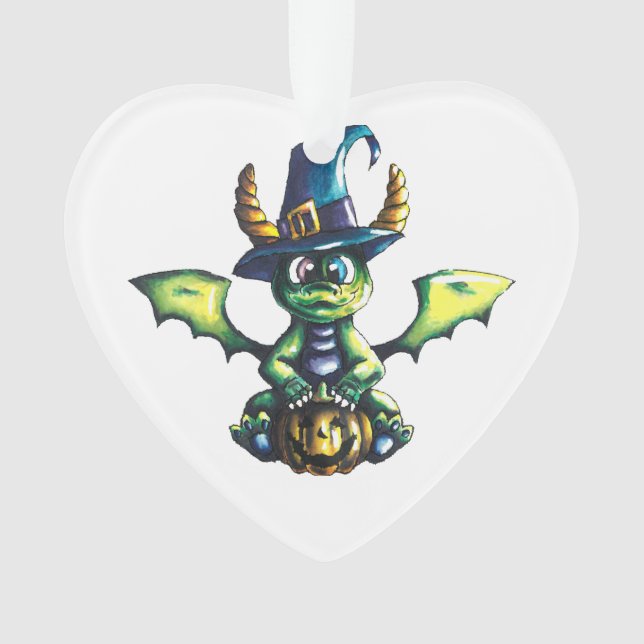 Magical Halloween Dragon Design Ornament (Front)