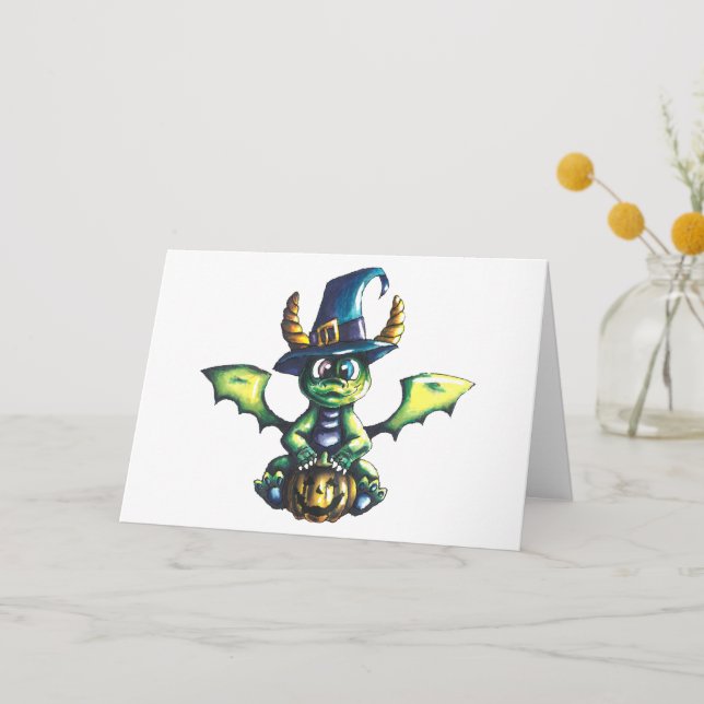 Magical Halloween Dragon Design Thank You Card (Front)