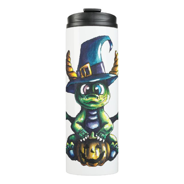 Magical Halloween Dragon Design Thermal Tumbler (Front)