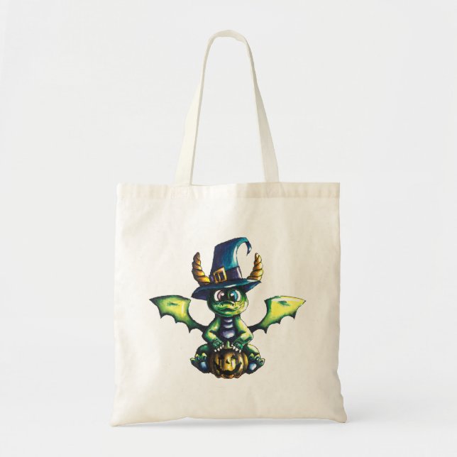 Magical Halloween Dragon Design Tote Bag (Front)