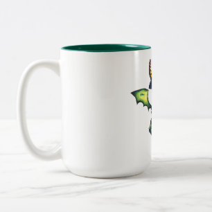 Magical Halloween Dragon Design Two-Tone Coffee Mug