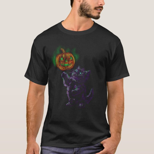 Magical Halloween Kitten T-Shirt (Front)