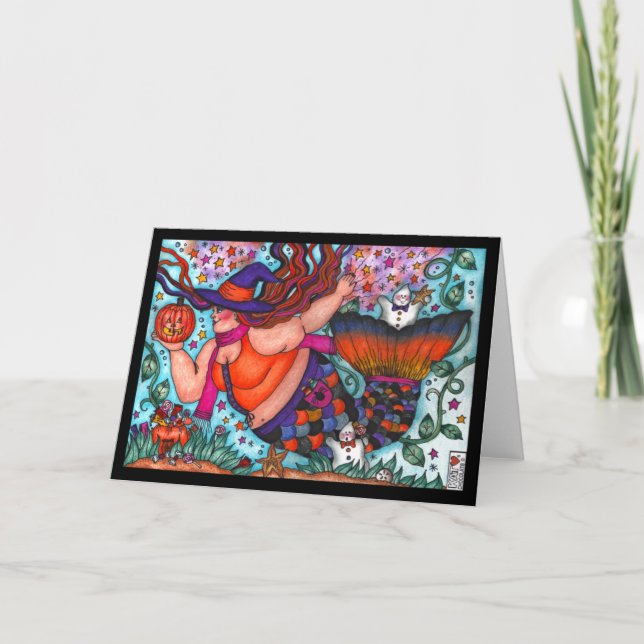 Magical Halloween Mermaid Folded Card (Front)