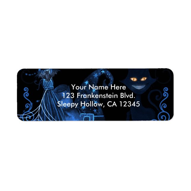 Magical Halloween Party Black Cat Blue Glow Lights (Front)