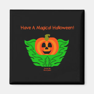 Magical Halloween Pumpkin 2 Inch Square Magnet