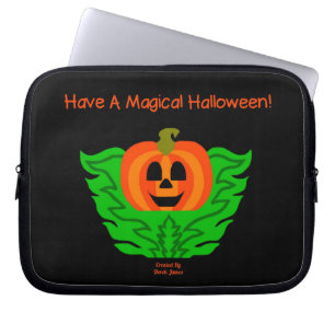 Magical Halloween Pumpkin Neoprene Laptop Sleeve