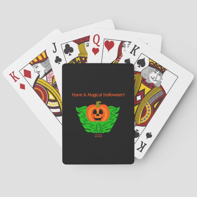 Magical Halloween Pumpkin Playing Cards (Back)