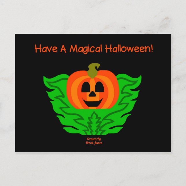 Magical Halloween Pumpkin Postcard (Front)