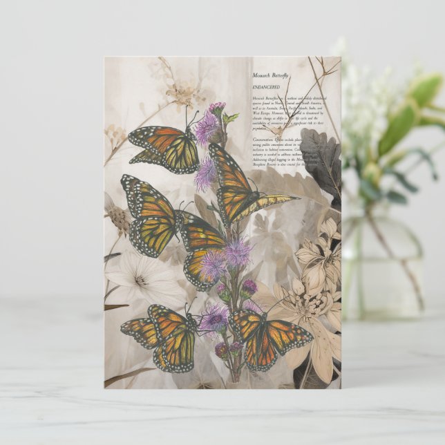 Magical Hand-Painted Monarch Butterflies Holiday Card (Standing Front)
