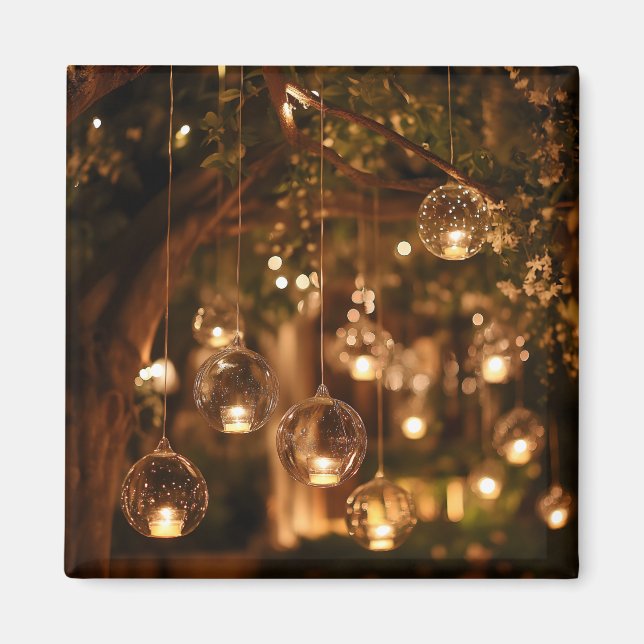 Magical Hanging Glass Lanterns Candle Magnet (Front)