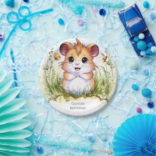 Magical Happy Hamster Birthday Paper Plate (Party)