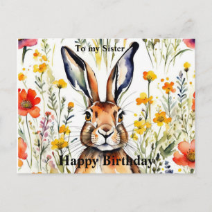 Magical Hare Birthday Postcard (editable)