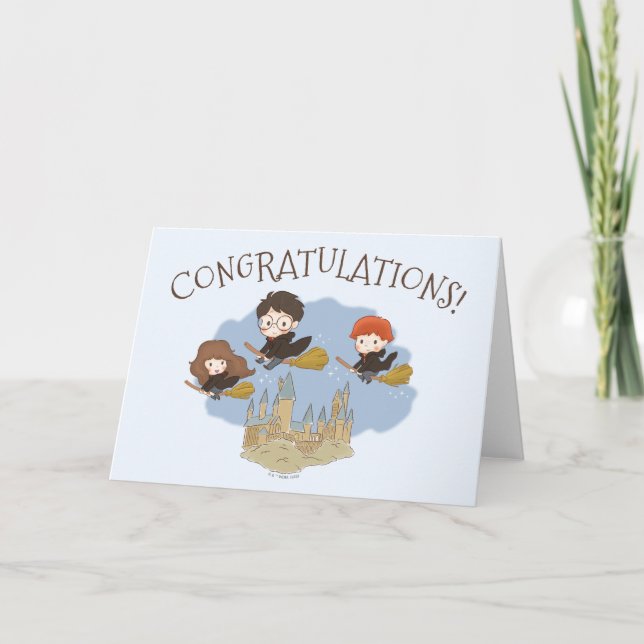 Magical Harry Potter and Hogwarts Congratulations Card (Front)