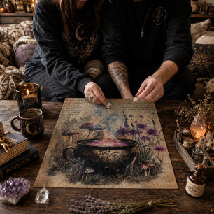  Magical Herbal Cauldron Botanical  Jigsaw Puzzle